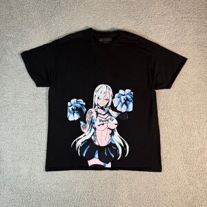 Bad Habits Anime Graphic T-Shirt Size XL Black Japanese Streetwear Spencer's